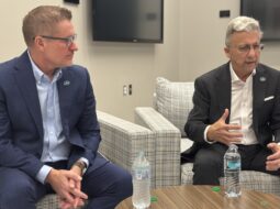 From left, Centerstone CEO-elect C.J. Davis and Centerstone CEO David Guth, Jr. In Springfield, Missouri on Sept. 9, 2025.