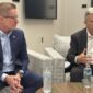 From left, Centerstone CEO-elect C.J. Davis and Centerstone CEO David Guth, Jr. In Springfield, Missouri on Sept. 9, 2025.